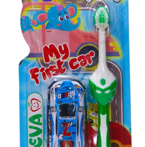 Eva Toothbrush Ultra Soft With Car For Boys Multi-Colors