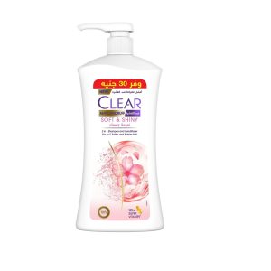 CLEAR Anti Dandruff 2IN1 Shampoo and Conditioner Soft & Shiny, for 3X softer and shiner hair, 900ML